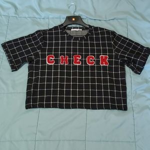 Endless Rose Black and white pinstripe top